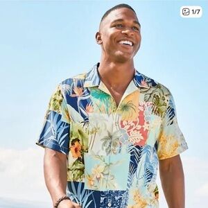 Tommy Bahama Patchwork Paradise Silk Camp Shirt Special Edition 2XLB